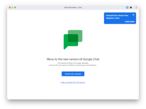 Google Chat 앱의 최신 버전으로 업그레이드1 Google Chat 앱의 최신 버전으로 업그레이드1