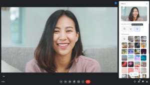 Google Meet의 새 효과 설정 패널1 Google Meet의 새 효과 설정 패널1