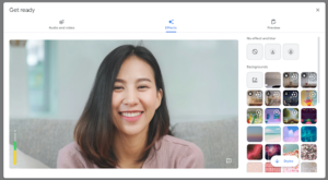 Google Meet의 새 효과 설정 패널2 Google Meet의 새 효과 설정 패널2