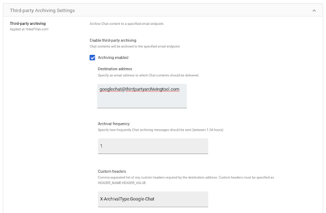 타사 아카이빙 솔루션과 Google Chat 통합