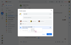 Google 채팅 스페이스 탐색 검색 사용