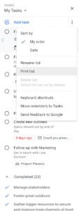 Google Tasks 리스트를 출력 형태로 인쇄하기