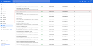 Google Workspace 구성변경시 관리자 보안 경고 Google Workspace 구성변경시 관리자 보안 경고