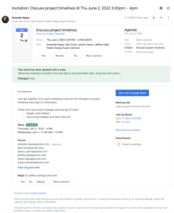 Google 캘린더 초대에 대한 이메일 알림 방법이 개선되었습니다.