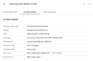 구글 DLP에서 google Chat 대화내용 검색 구글 DLP에서 google Chat 대화내용 검색