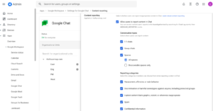 Google Chat 사용자 콘텐츠 보고 활성화 Google Chat 사용자 콘텐츠 보고 활성화