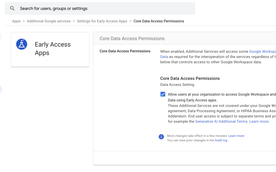 Google Workspace 사용자 Bard 설정 해제