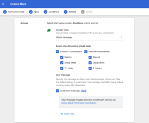 Google Chat DLP 사용자 오류메시지 베타 Google Chat DLP 사용자 오류메시지 베타
