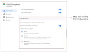 새로운 Google Meet 간소화된 액세스 제어