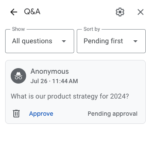 Google Meet 참석자 질문 검토 승인기능