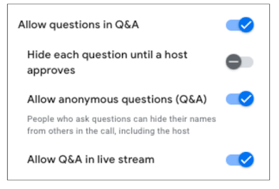 Google Meet 실시간 스트리밍 Q&A 조정