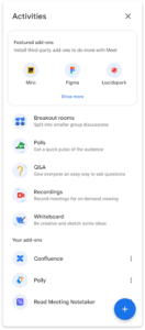 Google Meet에서 타사 애드온 찾기 설치하기 Google Meet에서 타사 애드온 찾기 설치하기