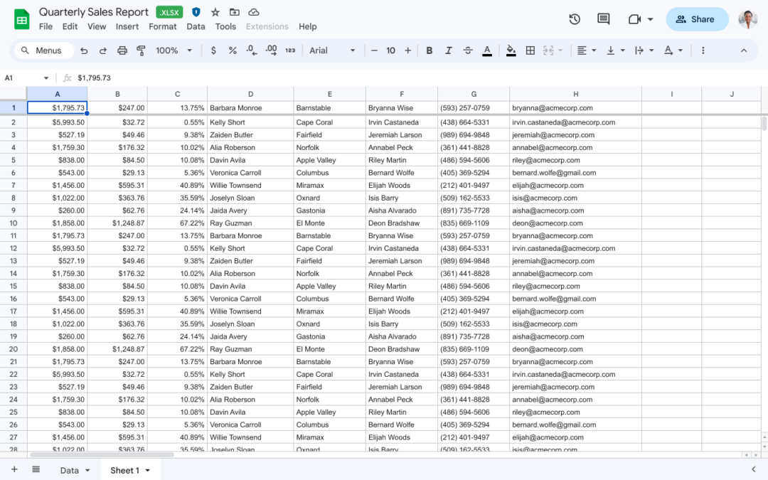 Google 스프레드시트 암호화된 Excel 파일 편집