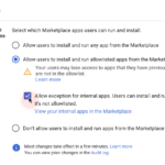 Google Workspace 마켓플레이스에서 내부앱 설치 허용