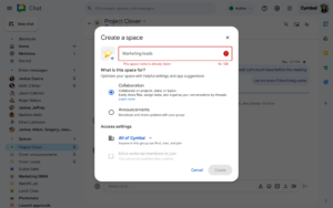 google chat 스페이스 이름 중복 방지 google chat 스페이스 이름 중복 방지