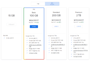 구글 원 스토리지 사용 가격