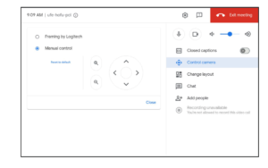 Google Meet 하드웨어 카메라 프레임 옵션