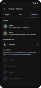 Android 기기에서 Google Meet 애드온 사용 Android 기기에서 Google Meet 애드온 사용