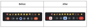 Google Meet 회의제어 새로운 디자인 제공