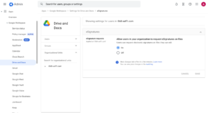 Google Workspace 전자서명 액세스 관리 제어