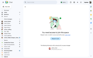 사용자가 Google Chat 스페이스 참여 요청 사용자가 Google Chat 스페이스 참여 요청