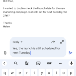 안드로이드 기기에서 Gmail 이메일 빠르게 답장 안드로이드 기기에서 Gmail 이메일 빠르게 답장