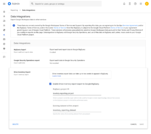 Google 드라이브 인밴토리 보고서 출시 제공 Google 드라이브 인밴토리 보고서 출시 제공