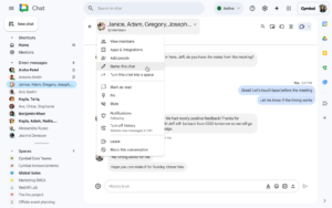 Google Chat 그룹 다이렉트 메시지 이름 Google Chat 그룹 다이렉트 메시지 이름