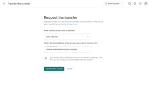 개인 Google Voice 번호 비지니스 계정 이전