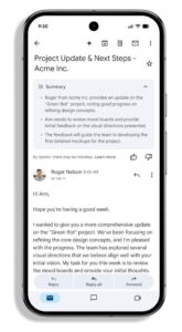 모바일 기기 Gmail 앱세어 Gemini 요약카드