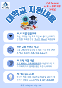 AXCody 대학교 AI 지원내용